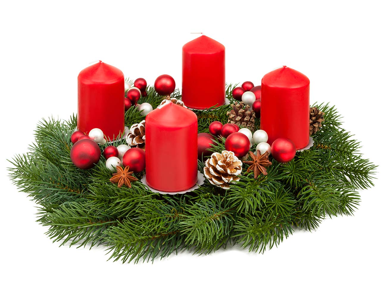 adventskranz-vier-kerzen